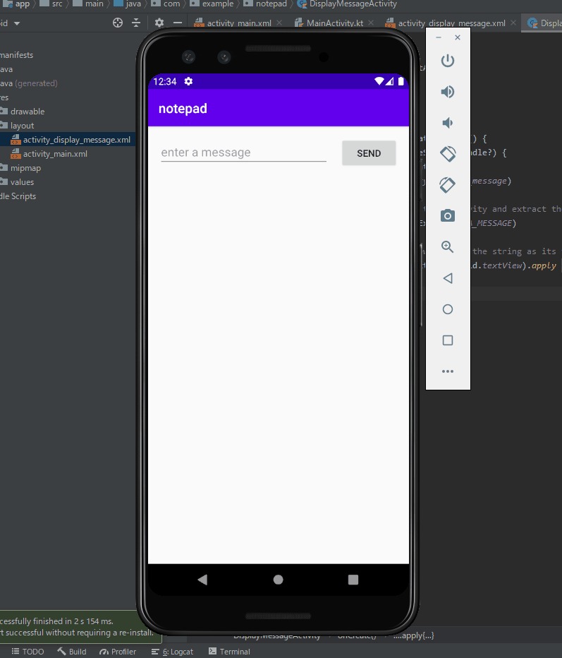 how to use extraas intent android studio